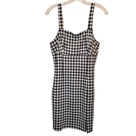 The General Good Gingham Bodycon Fitted Blue Sleeveless Dress - Picture 1 of 8